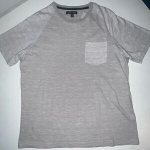Banana Republic light grey colorblock raglan t-shirt with a pocket Size Large